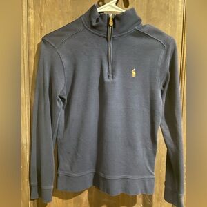 BOYS NAVY (MEDIUM 10/12 )POLO RALPH LAUREN HALF ZIP PULLOVER NAVY. EUC.